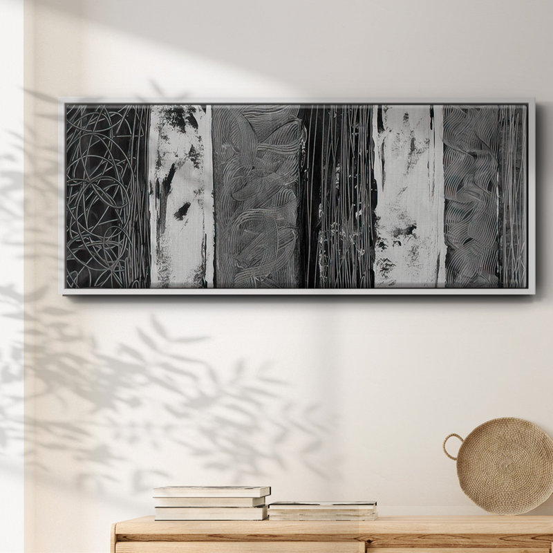 Nickel brossé imprimé abstrait I - toile encadrée, H 12 po x l 30 po