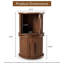Ensemble de 4 armoires de rangement à colonnes romaines empilables en placage de noyer avec porte coulissante simple en MDF et tables de chevet polyvalentes pour chambre à coucher-821474634