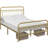 Dravin Metal Platform Bed Frame with Vintage Headboard and Footboard-790985213-779075233