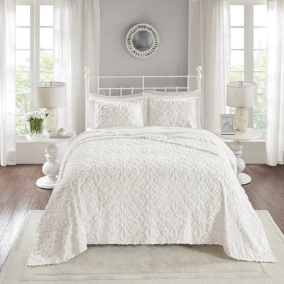 3 Piece Tufted Cotton Chenille Bedspread set