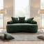 Canapé incurvé 65,35 po avec coussins à ressorts ensachés pour siège moelleux, petit canapé avec 3 coussins décoratifs, sans assemblage, vert foncé