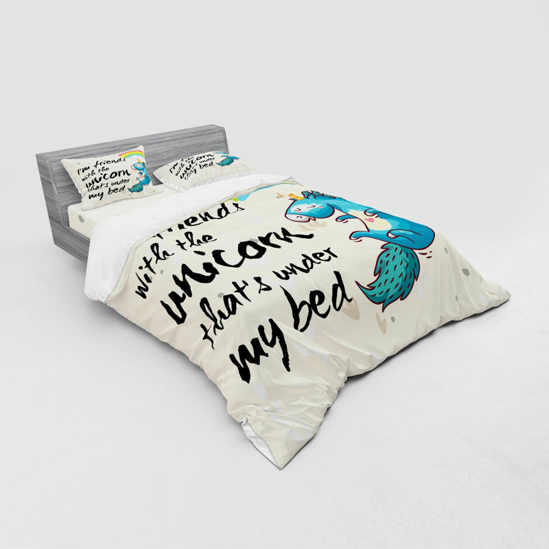 Ensemble de housse de couette moderne et contemporain en microfibre crème / bleu / noir