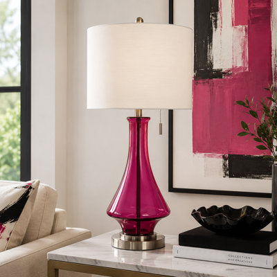 Austin Allen James - Marth - Glass Table Lamp with White Shade - 17 x 17 x 33