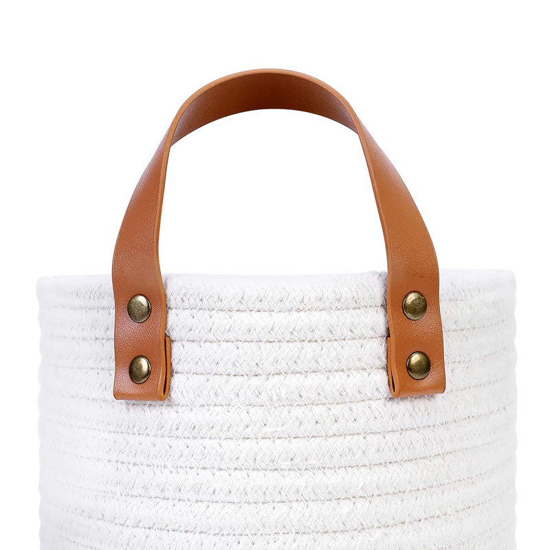 Ensemble de 1 panier de rangement mural, Blanc / Brun