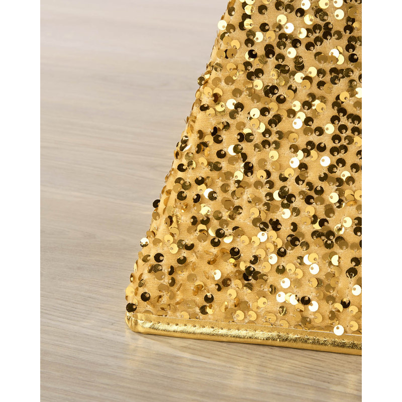 Gold Sequin Square Christmas Tree Collar, 36cm