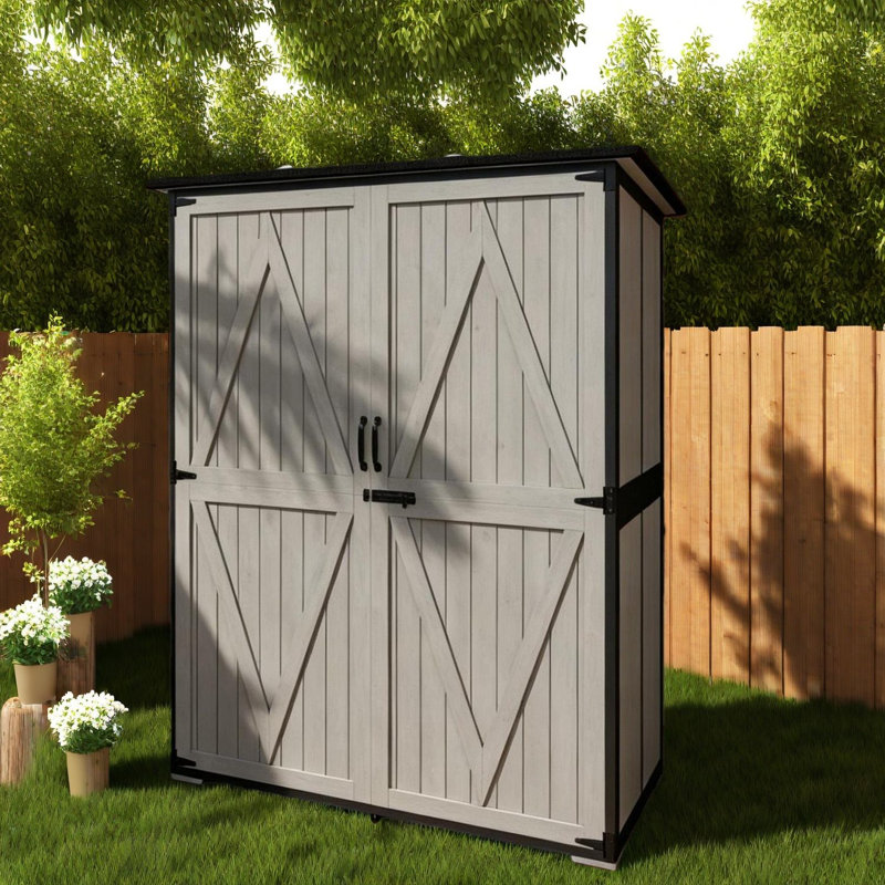 Remise peu encombrante avec rangement, organisateur de jardin moderne en acier et bois