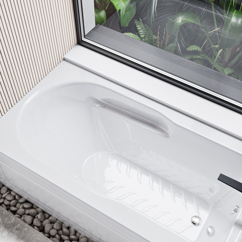 Concorde 60" x 32" Acrylic Glossy White, Alcove, Integral, Apron Bathtub, Right