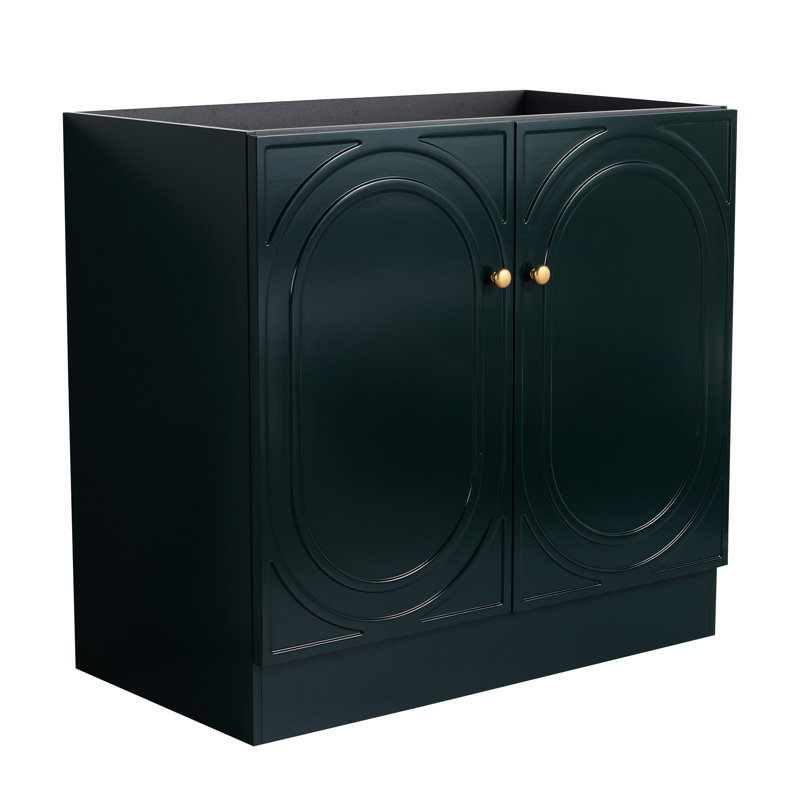 Meuble-lavabo autoportant 36 po - foncé, gracieux avec portes à fermeture douce, Dark Green