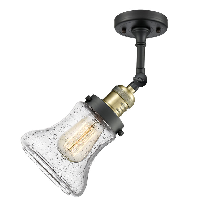 Edda Dimmable Bath Sconce, 60 Watt Vintage Incandescent Bulb, Seedy, Black Antique Brass