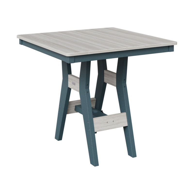 Harbor Outdoor Square Dining Table, 30.37" H x 33" W x 33" D, Slate, Seashell