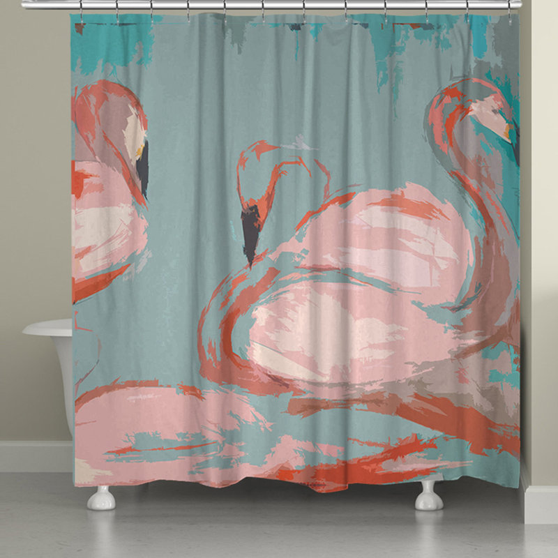Rideau de douche simple flamant roses