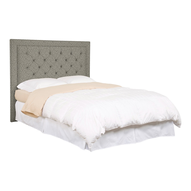 Hillary/Hank Queen Upholstered Panel Headboard, Tuck Graphite