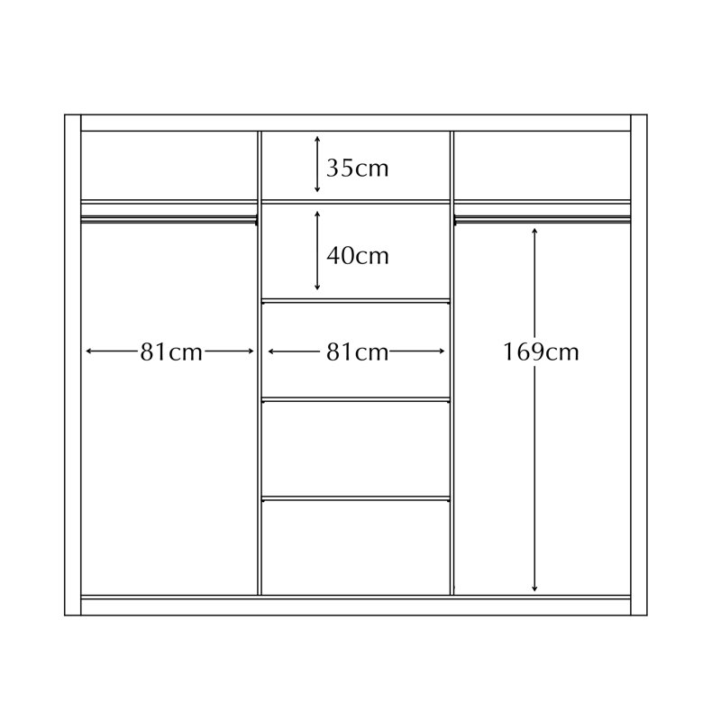 Creekbluff 3 Door Wardrobe, Grey