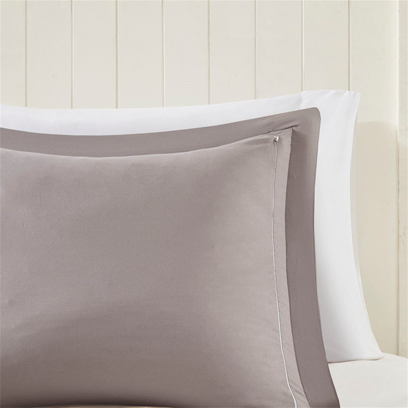 Charcoal and Grey Reversible Full Microfiber Comforter Set