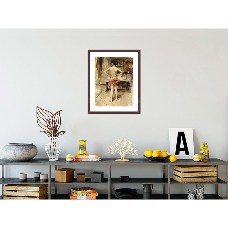 «The Model» par John Singer Sargent - impression giclée encadrée, H 28,62 po x l 23,5 po