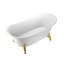 Baignoire de trempage sur pattes 67 "avec drain, pattes et plateau en bambou 67" Streamline-1576153815-1576153816