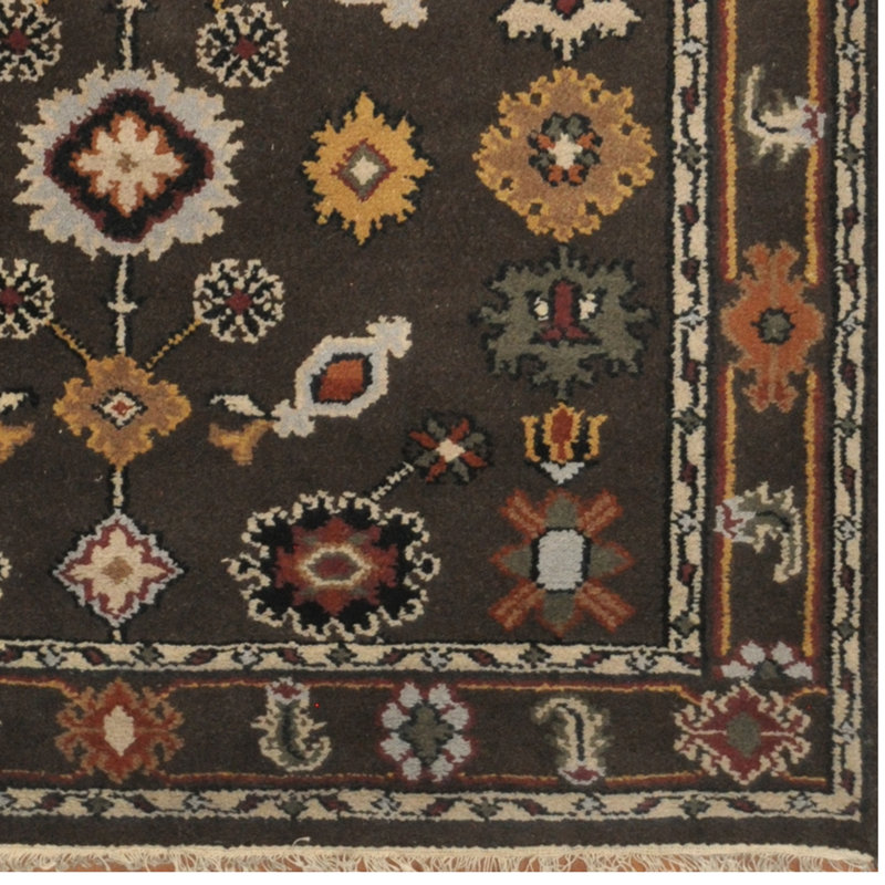 Tapis de zone en laine 5 pi 4 x 8 po noué la main one-of-kind-kazak brun Mekka