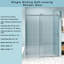 Porte de douche sans cadre à fermeture en douceur 56 po x 60 po x H 76 po, verre trempé simple de 1/4 po (6 mm) avec revêtement antidéflagrant-115606807