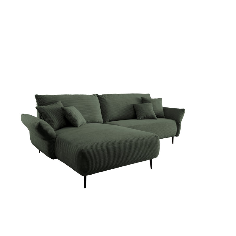 Chicago 4 Seater Sofa & Chaise, Dark Green