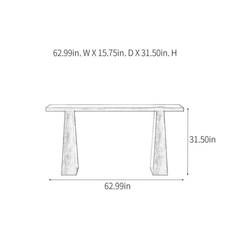 Console Modern Minimalist, H 31,5 po x l 62,99 po x P 15,75 po, Noir, noir, noir, noir
