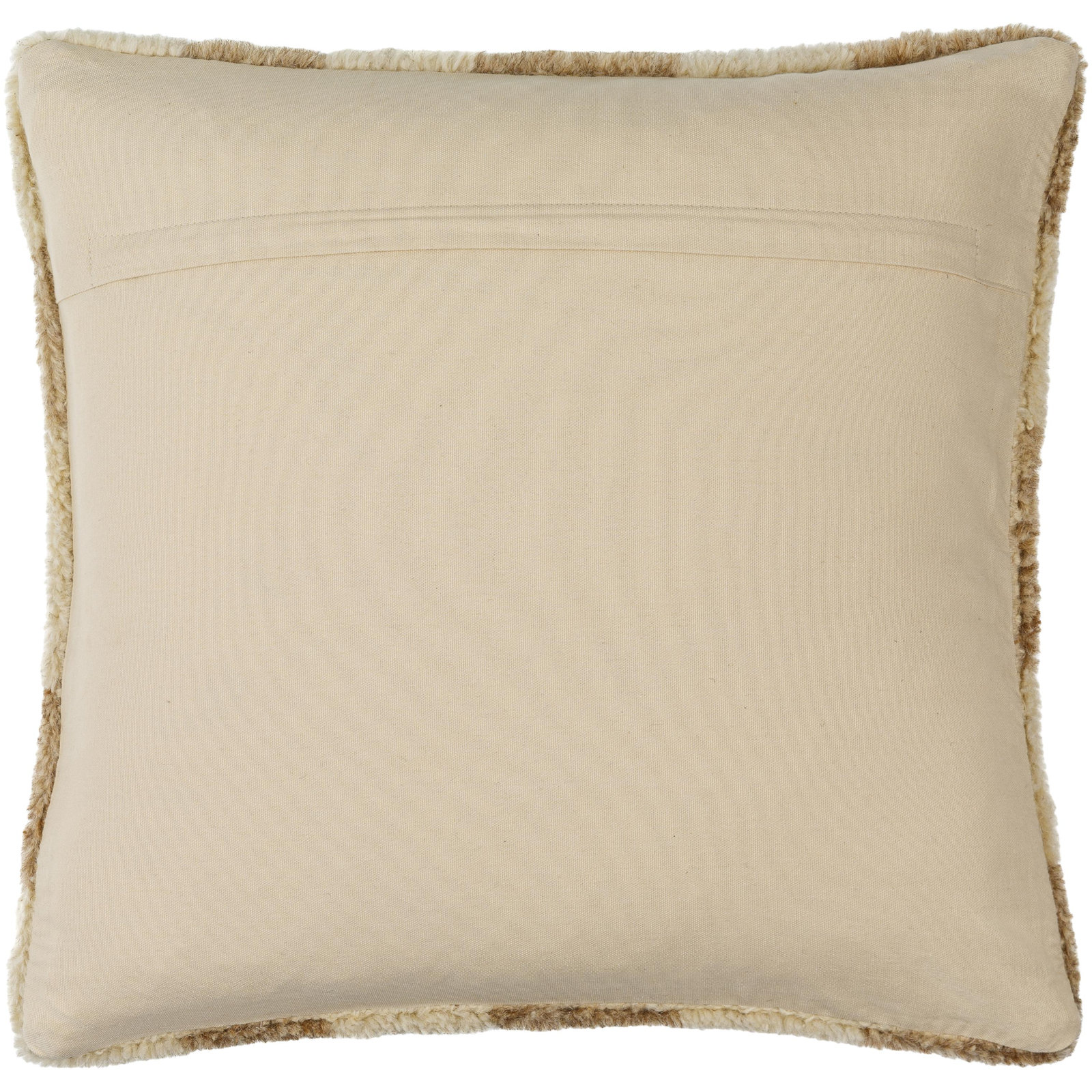 Raven Checkered Wool Throw Pillow, Polyester/Polyfill, 20" x 20", Ivory