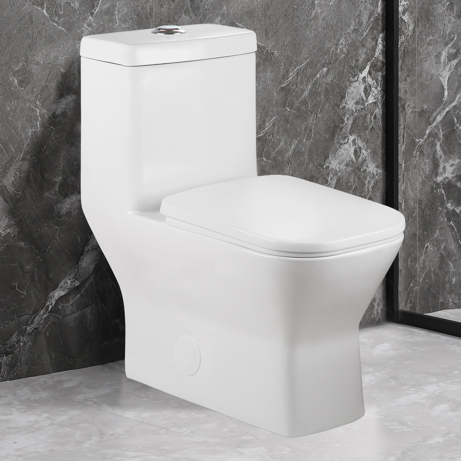 KDK HOME Dual-Flush One-Piece Toilet, Elongated Siphon Jet Flush 1.1/1.28  GPF Toilet (Seat Included)