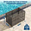 Organisateur de rangement pour piscine avec roulettes, grand chariot roulant extérieur en mailles pour nouilles de piscine, jouets, flotteurs, équipement, bac de rangement de piscine robuste avec roulettes verrouillables-128967855