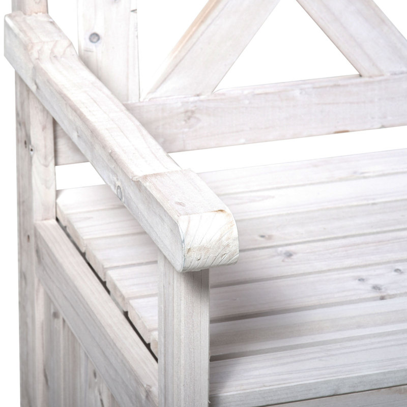 Banc de patio en bois avec boîte de rangement Outsunny