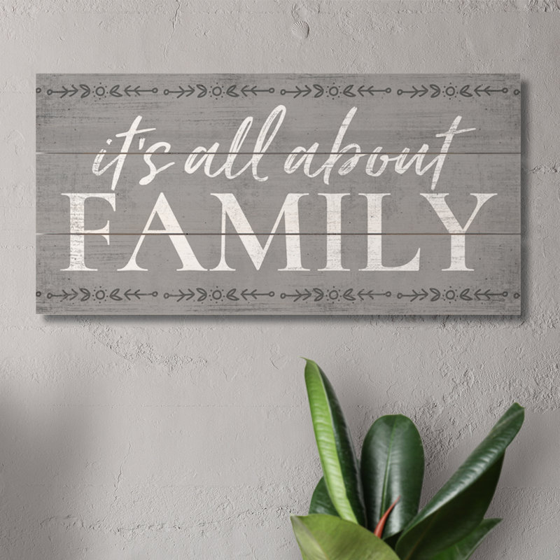 Panneau mural en bois à lattes «All About Family»