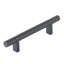 Emtek Select Cabinet Pull 4" C-C, Rectangular Bar Stem, Knurled Bar-1038210315