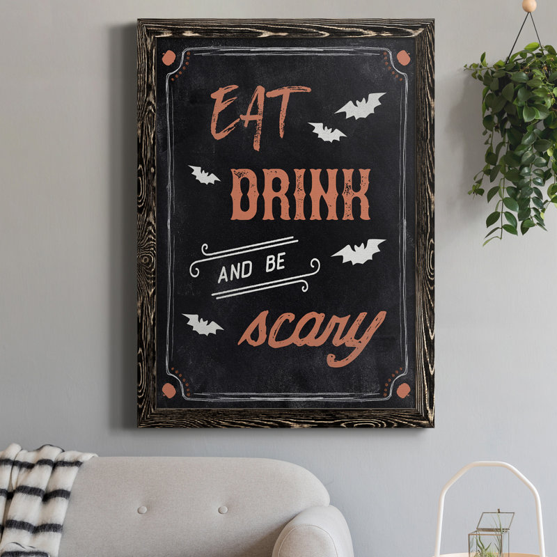 «Be Scary», art textuel sur toile, Noir, H 24 po x l 18 po x P 1,5 po