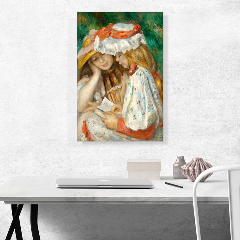 Deux filles lisant 1891 par Pierre-Auguste Renoir, reproduction d'art sur toile tendue, H 26 po x l 18 po x P 0,75 po