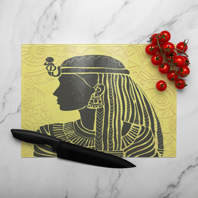 Egyptian Women On Glass Chopping Board