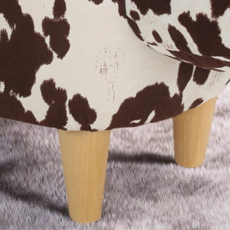 Repose-pieds moderne en forme de vache avec repose-pieds décoratif brun et blanc et meubles pour le salon et la chambre à coucher