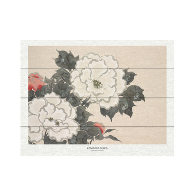 Fleurs de Momoyogusa sur bois