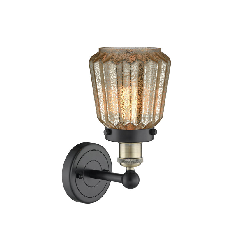 Carlinville Armed Sconce, Mercury, Black Antique Brass