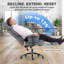Chaise de bureau 495LBS avec repose-pieds et soutien lombaire, grise