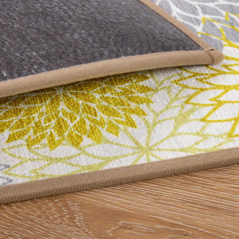Tapis d'escalier intérieur antidérapant, Jaune/gris