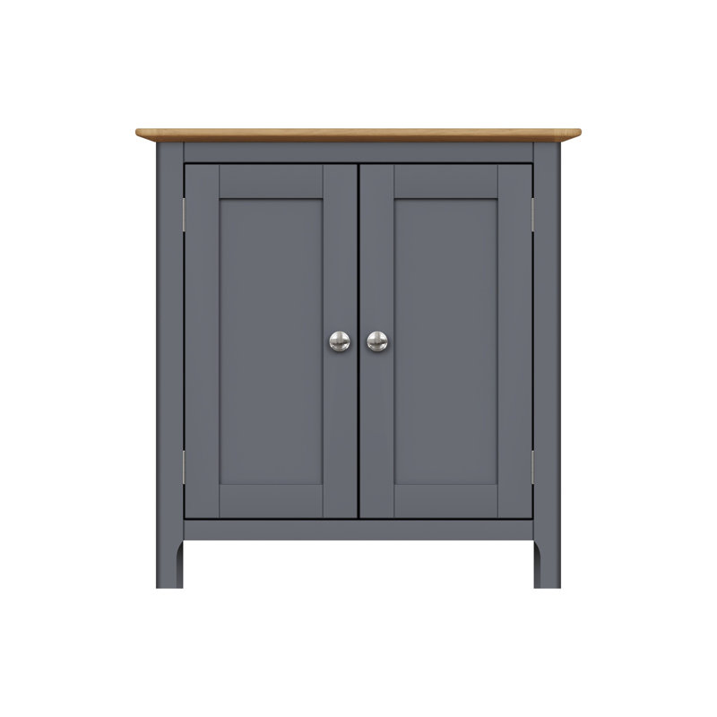 Daris 2 Door Compact Sideboard Buffet Storage Cabinet. 65cm Wide. Polished Chrome Handles., Blue