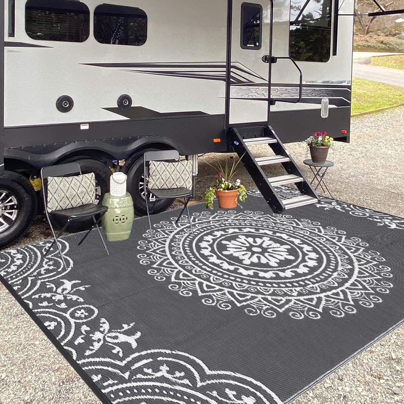 Reversible Mats, Plastic Straw Rug, Modern Area Rug, Large Floor Mat for Outdoors, Rectangle 8' x 10'