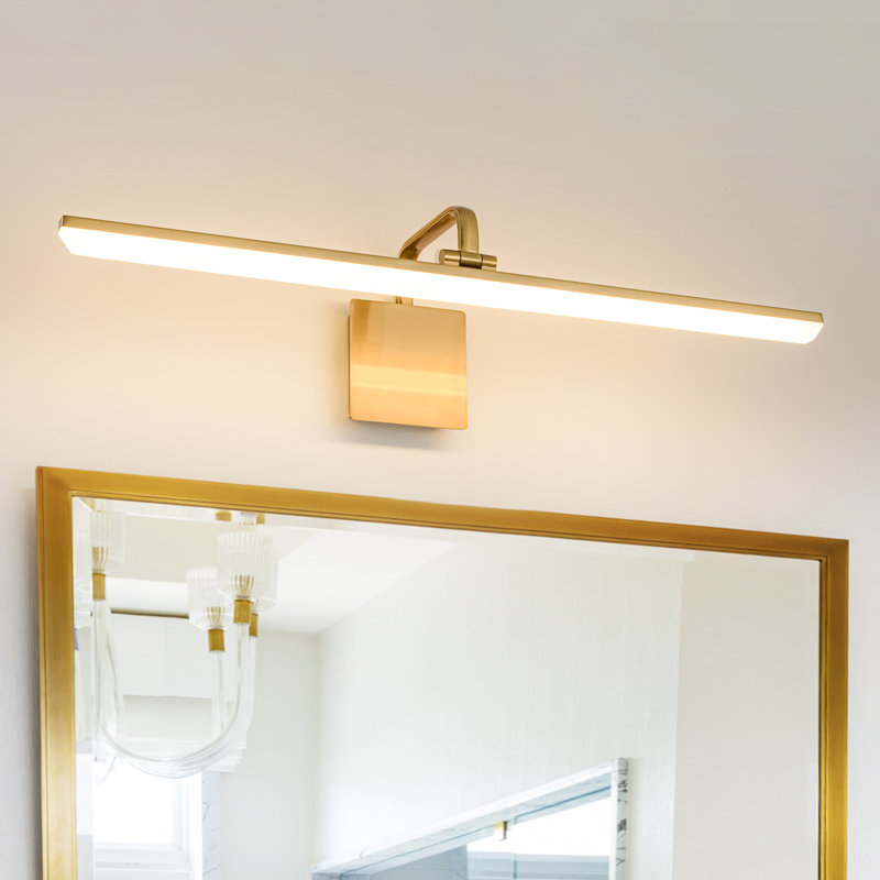 Barre d'éclairage de salle de bain à intensité variable Mekesha, 3000 K à 6000 K, H 5,1 po x l 31,5 po x P 8,3 po, Brass Gold