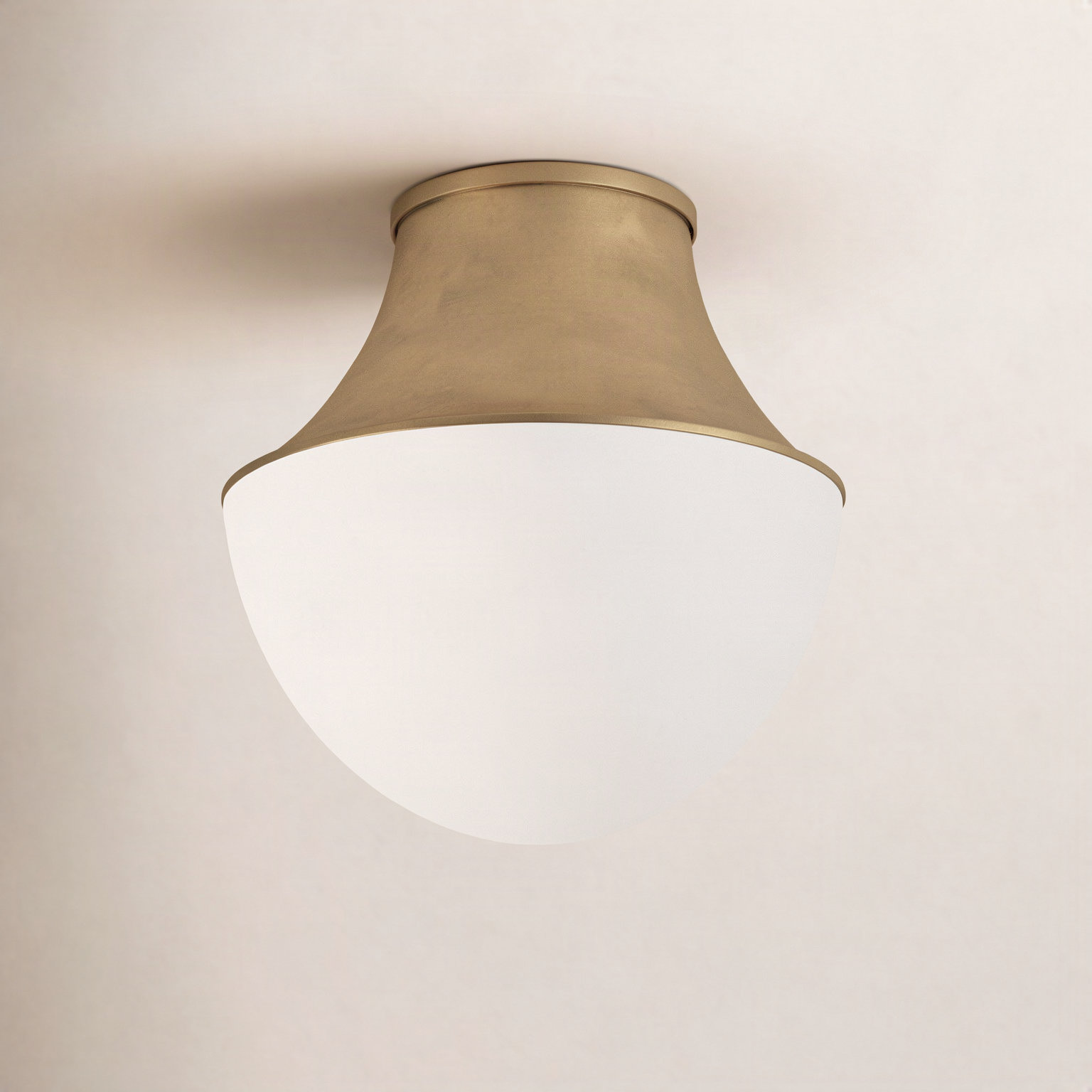 Alistair 1 - Light Flush Mount, Aged Brass, 14'' H x 14.75'' W x 14.75'' D