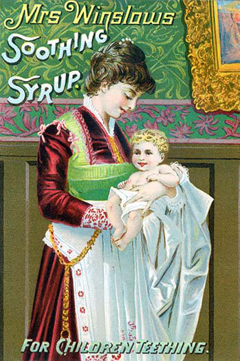 Sirop apaisant mrs. winslow-imprimé de publicités, H 66 po x l 44 po