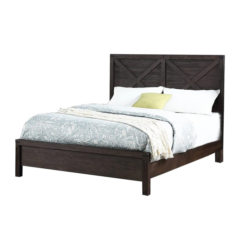 Grand lit rustique contemporain avec tête de lit attrayante