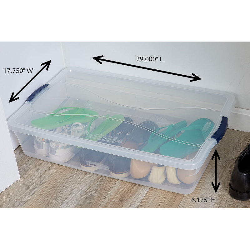 41 Qt Clear Storage Bins With Latching Lids, 4-Pack, Stackable, BPA-Free, Made In USA