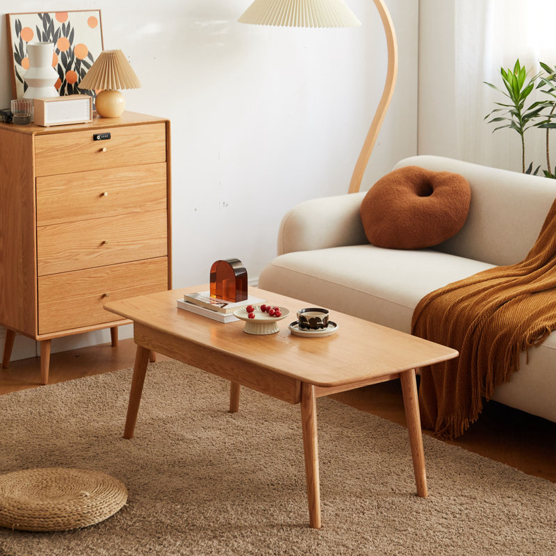 Karger Solid Wood 4 Legs Coffee Table with Storage