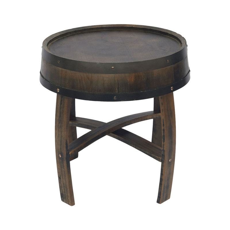Round Barrel-Style Side Table End Table
