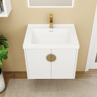 Tomeica 24'' Modern Wall Mounted Single Bathroom Vanity with Top