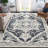 5x8 Area Rug, Vintage Textured Accent Rug, Non Slip Low Pile Washable Rug, Non-Shedding Carpet, Oriental Floral Rugs for Living Room, Bedroom Decor Door Mat for Kitchen, Bedside, Bathroom, Grey-1910854020-1910854016