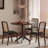 Brown Round Solid Wood Dining table-1285210419
